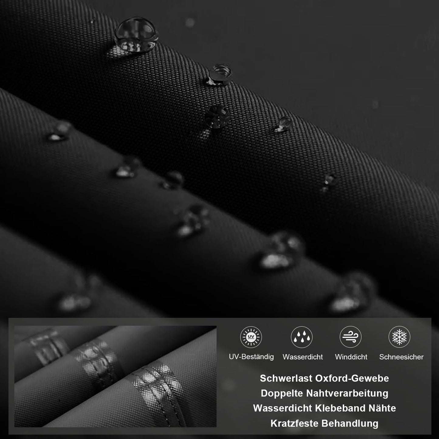 Dokon Schutzhülle für Gartentisch & Loungemöbel, 140x80x74 cm, Schwarz