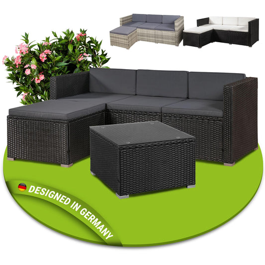 Juskys Polyrattan Lounge Punta Cana M, 3-4 Personen, Garten- & Terrassen-Set