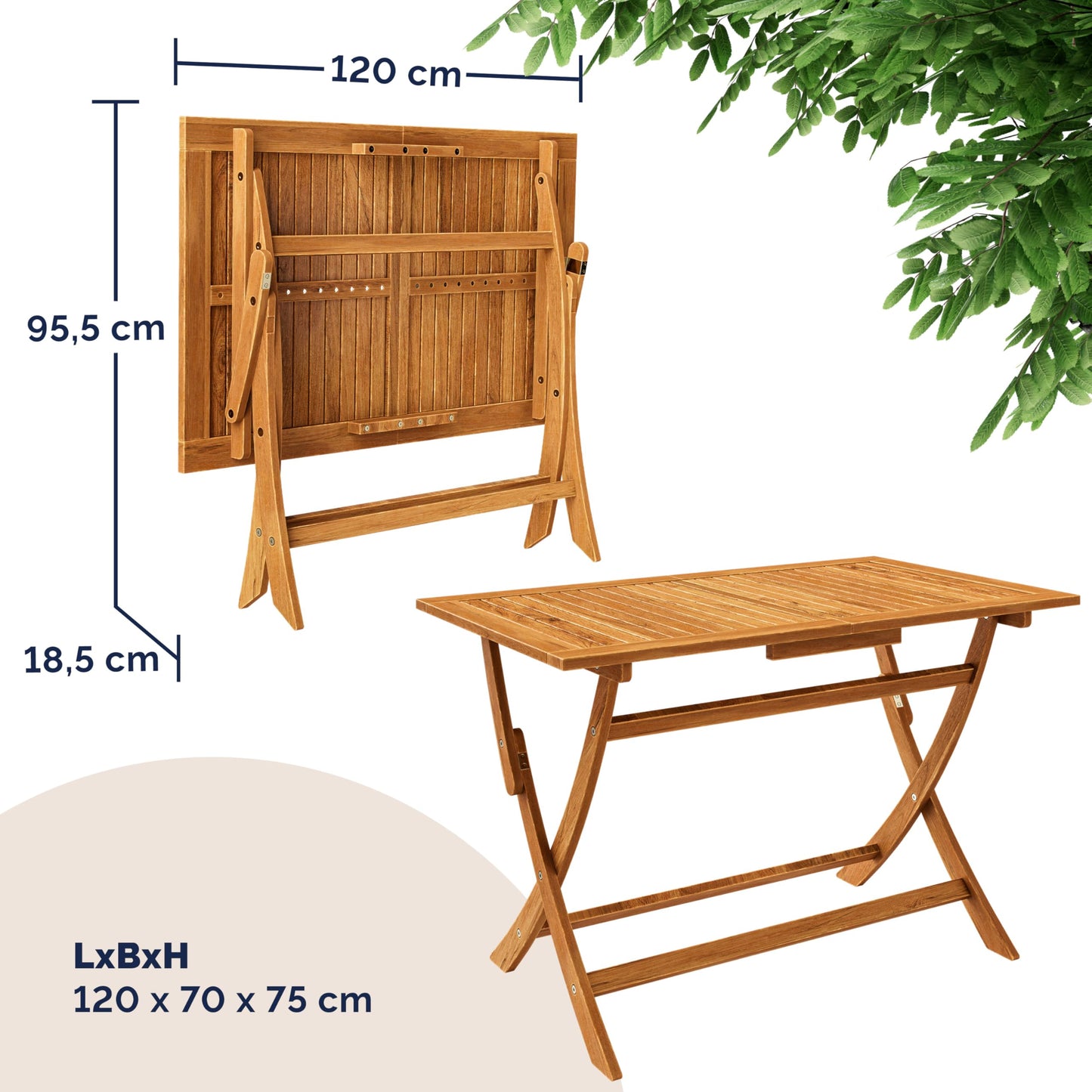 Casaria® 5-teiliges Gartenmöbel Set, Holz Akazie, Klappbar, Terrasse & Balkon