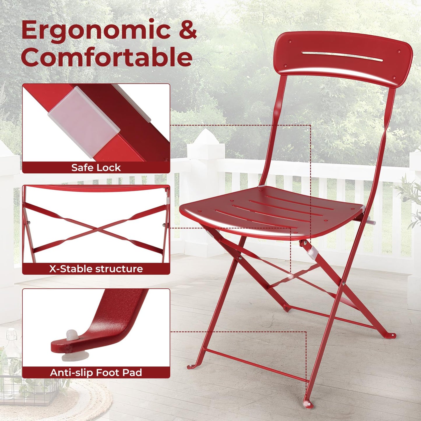 Balkonmöbel Set 3-teilig, Grand Patio Tisch & 2 Stühle Wetterfest Blau