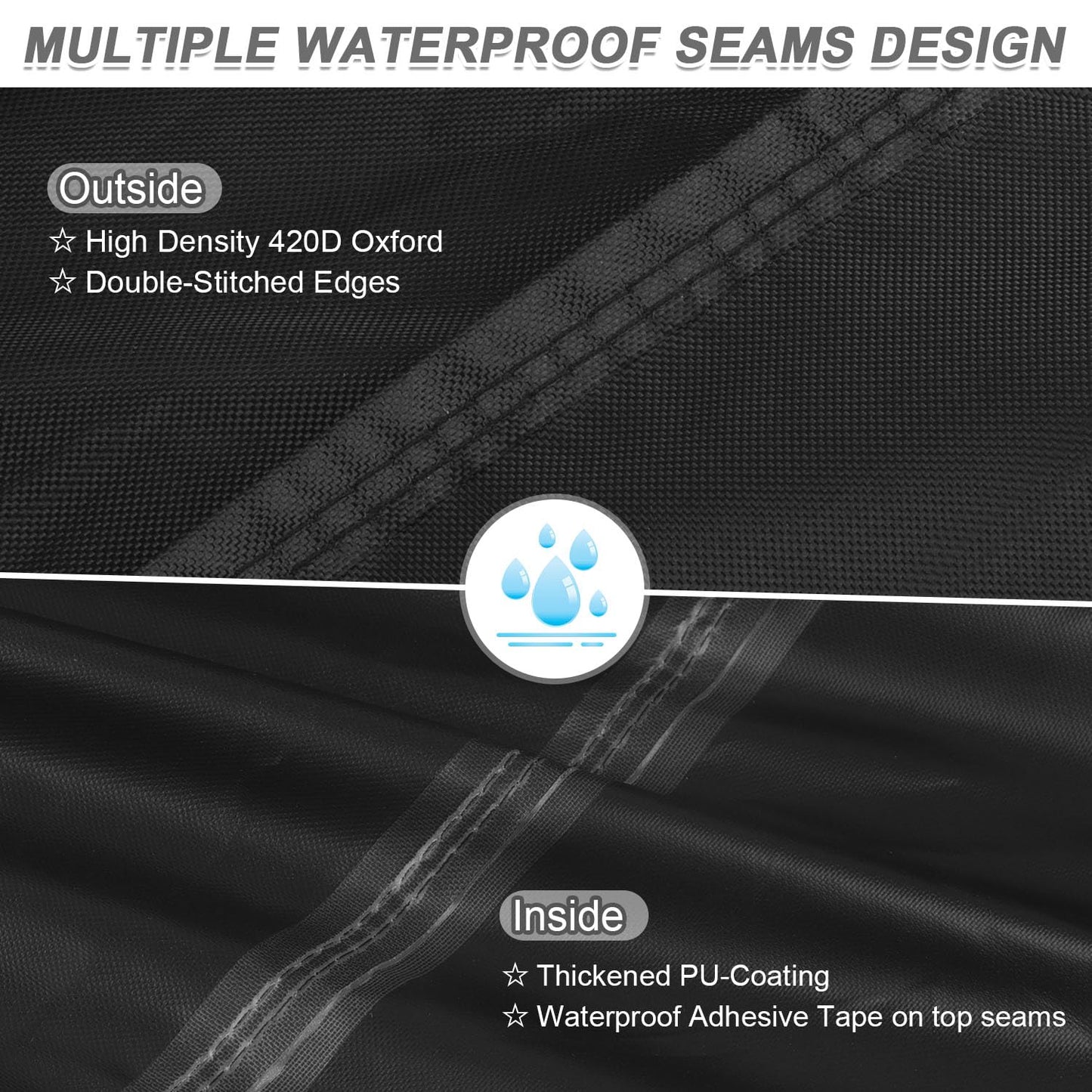 LAMUNI Outdoor Tischabdeckung 160x90x75 cm, wasserfest, winterfest, Oxford
