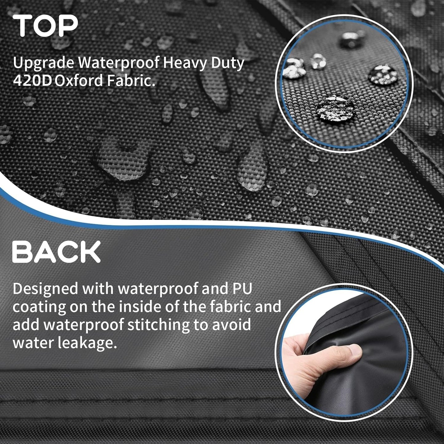 GARPROVM Abdeckplane für Gartenmöbel 242x182x100cm, wasserdicht