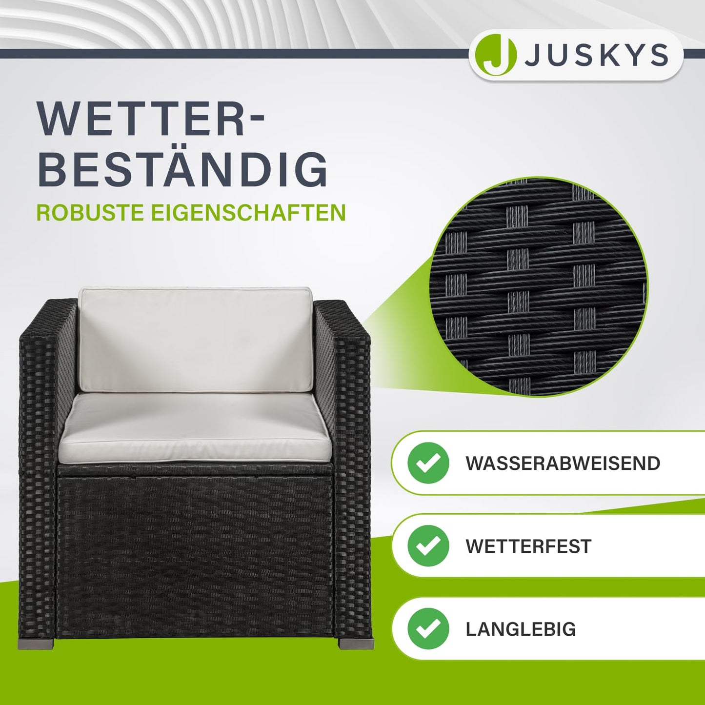Juskys Polyrattan Lounge Punta Cana L, 4-5 Personen, Garten- & Terrassen-Set