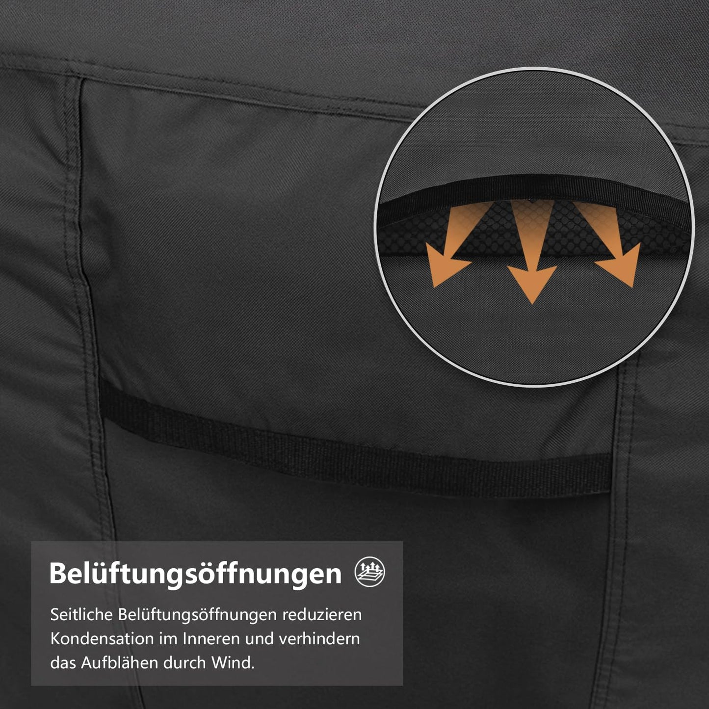 Dokon Schutzhülle für Gartentisch & Loungemöbel, 140x80x74 cm, Schwarz