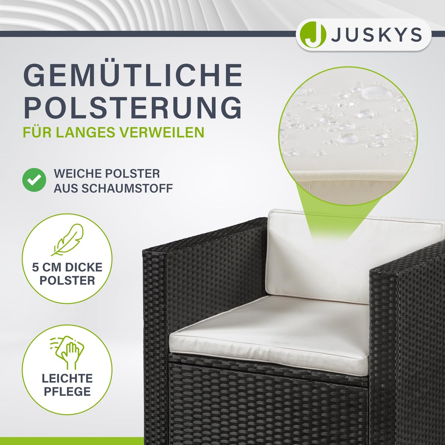 Juskys Polyrattan Lounge Punta Cana L, 4-5 Personen, Garten- & Terrassen-Set