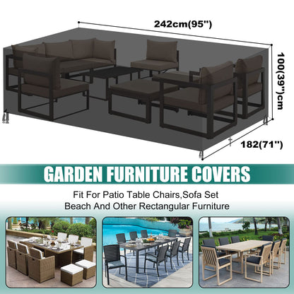 GARPROVM Abdeckplane für Gartenmöbel 242x182x100cm, wasserdicht