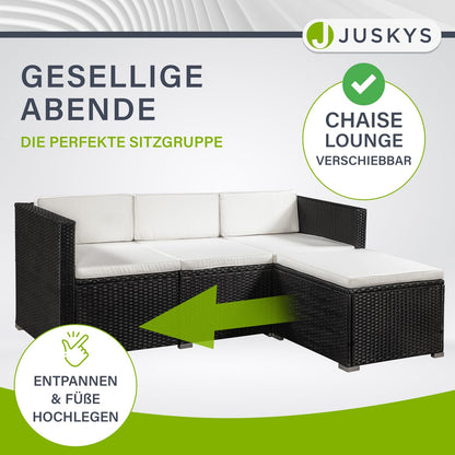 Juskys Polyrattan Lounge Punta Cana L, 4-5 Personen, Garten- & Terrassen-Set