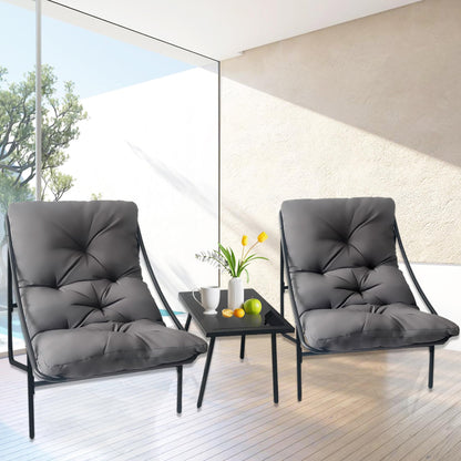 NomadNomics 3-teiliges Gartenmöbel Set für Balkon & Terrasse, Metallrahmen