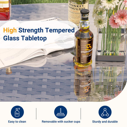 UDPATIO Balkonmöbel Set 3-teilig, wetterfest, Polyrattan, 2 Personen, Grau