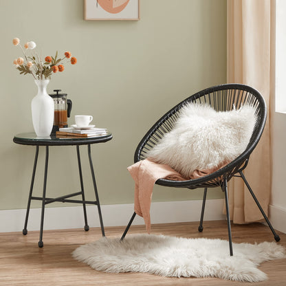 SONGMICS 3-teiliges Gartenmöbel Set, Balkon, Terrasse, Tisch & 2 Stühle, Schwarz