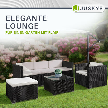 Juskys Polyrattan Lounge Punta Cana L, 4-5 Personen, Garten- & Terrassen-Set
