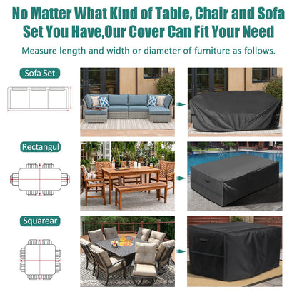 GARPROVM Abdeckplane für Gartenmöbel 242x182x100cm, wasserdicht