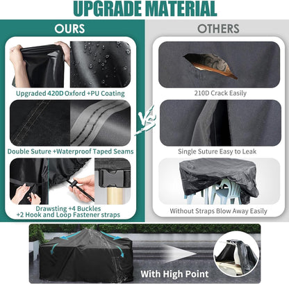 GARPROVM Abdeckplane für Gartenmöbel 242x182x100cm, wasserdicht