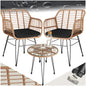 tectake 2-Personen Bistro-Set 3-tlg., Rattan, Garten/Balkon, Natur
