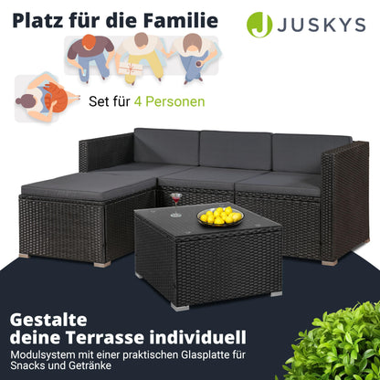 Juskys Polyrattan Lounge Punta Cana M, 3-4 Personen, Garten- & Terrassen-Set