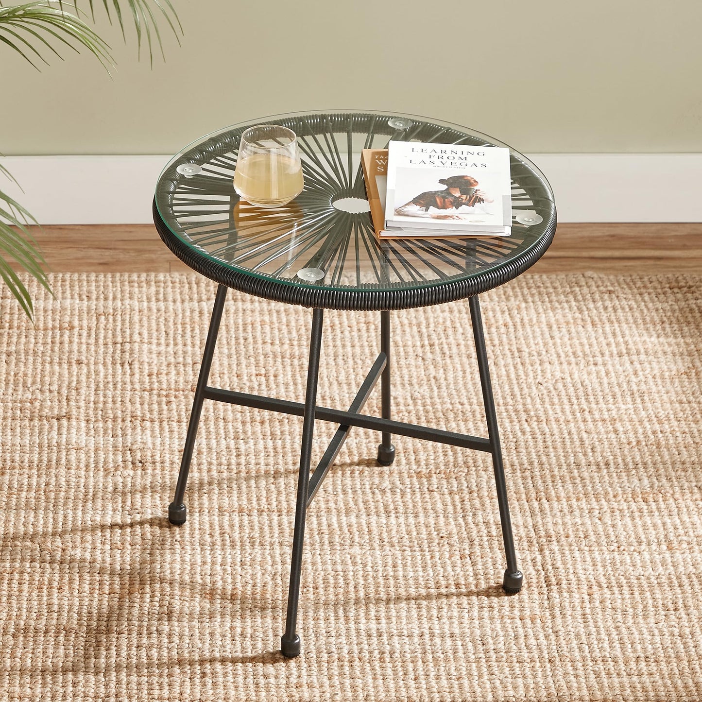 SONGMICS 3-teiliges Gartenmöbel Set, Balkon, Terrasse, Tisch & 2 Stühle, Schwarz