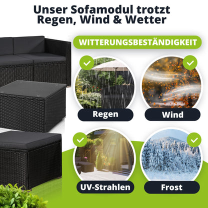 Juskys Polyrattan Lounge Punta Cana M, 3-4 Personen, Garten- & Terrassen-Set