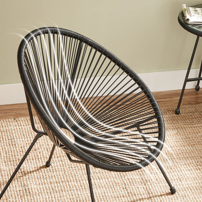 SONGMICS 3-teiliges Gartenmöbel Set, Balkon, Terrasse, Tisch & 2 Stühle, Schwarz