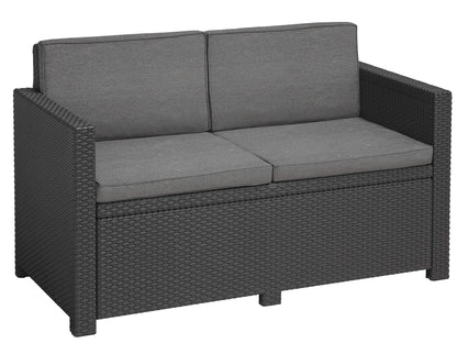 Allibert Victoria Lounge Sofa 2-Sitzer, Rattan, wetterfest, Grau