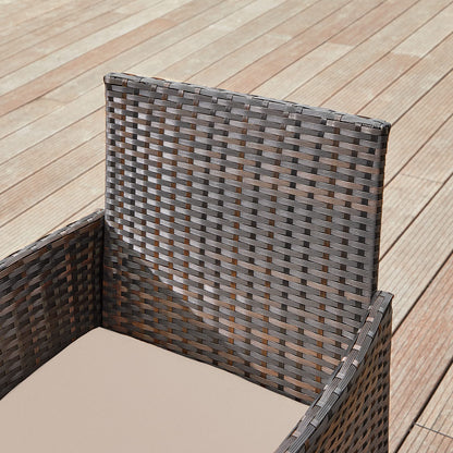 SONGMICS Gartenmöbel Set, Polyrattan Lounge, Terrasse & Balkon, Braun-Taupe